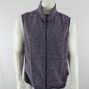 Robert Graham Full‎ Zip Vest Mens Large Classic Fit Heather Purple Klose